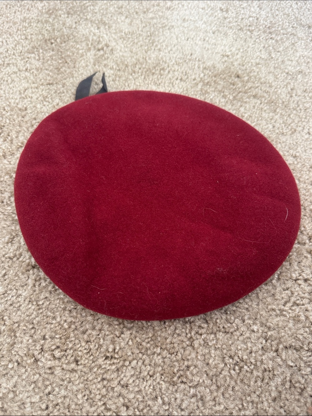 Vintage Z Beighau Oloron French Military Paratrooper Wool Beret Burgundy Size 56
